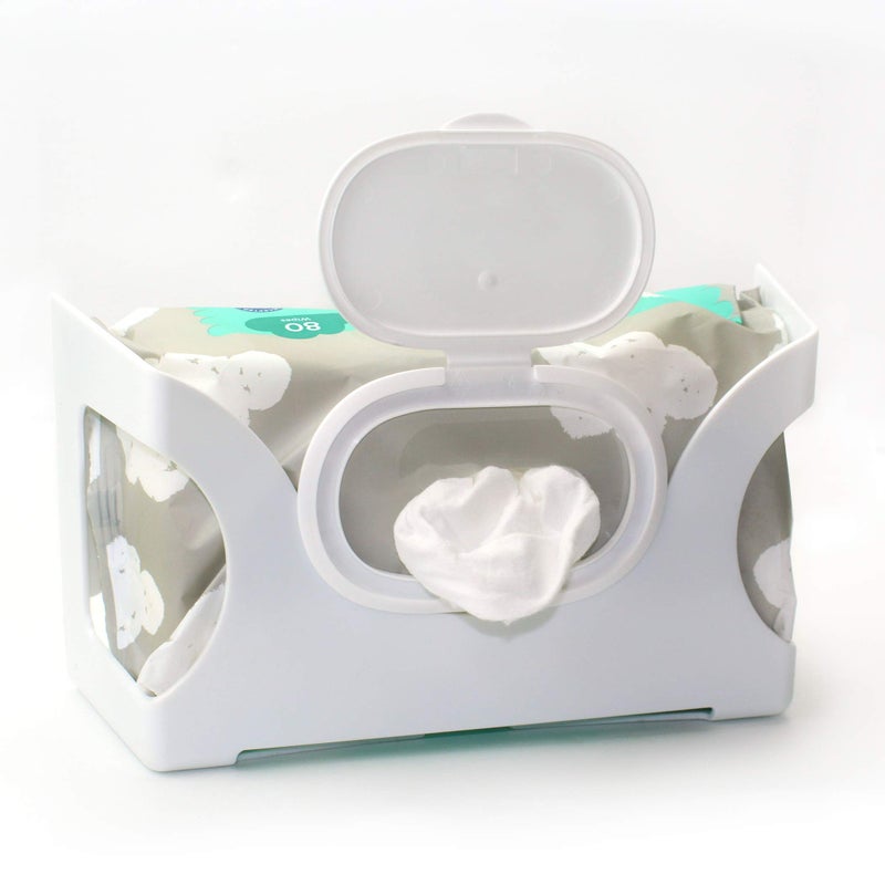 Gadjit Baby Wet Wipe Wall Mounted Dispenser | Holds Up to an 84 Count Pack of Wipes | Always Within Easy Reach of Messes (White) - Image 1